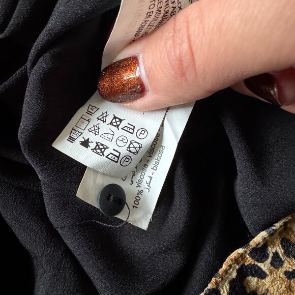 ZARA TRF | Leopard Print Babydoll Empire Waist 3/4 Sleeve Lined Mini Dress XS - Picture 11 of 11